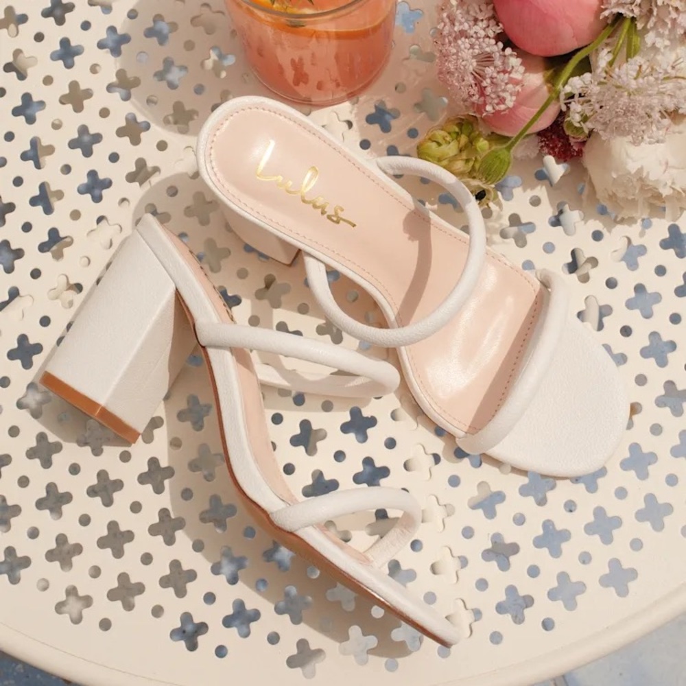 Addien White High Heel Sandals by Lulus